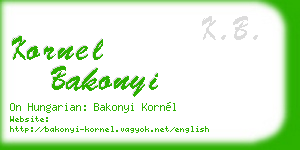 kornel bakonyi business card